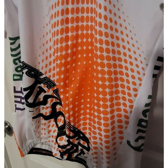 HINCAPIE Cycle JERSEY Shirt 2XL Poly White Orange Pockets Tour Missouri Bike - Picture 3 of 8